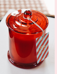 Image of a red jar candle