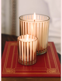 Images of two striped candles