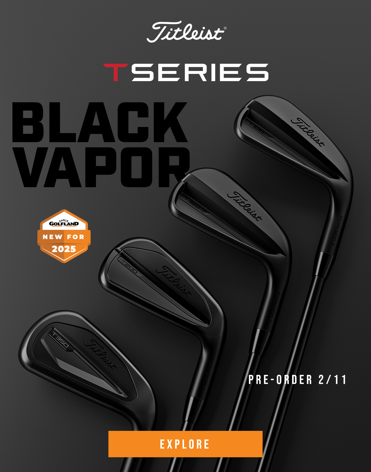 NEW | Titleist T-Series Black Vapor Irons