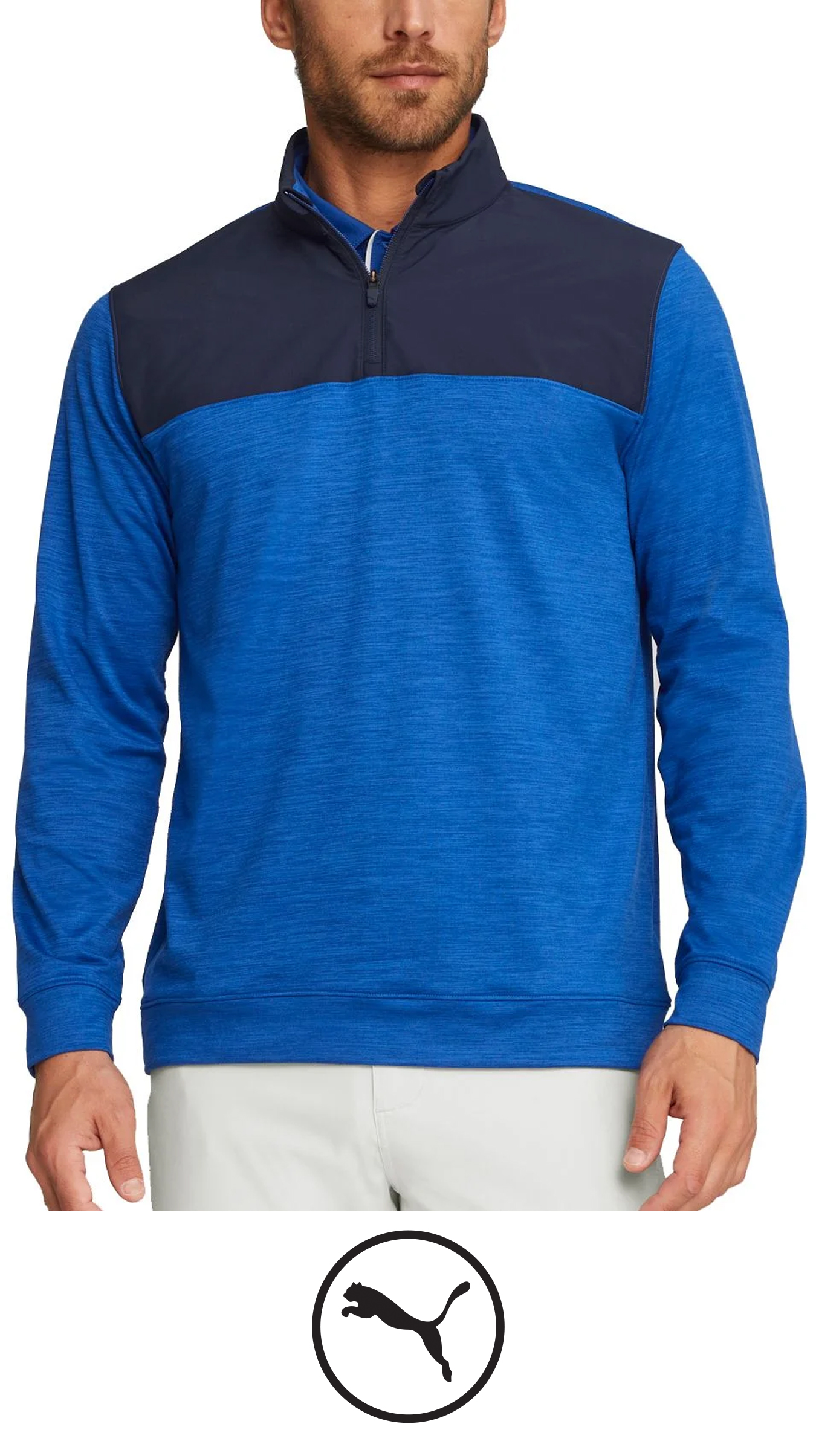 PUMA CLOUDSPUN Colorblock 1/4 Zip Golf Pullover - ON SALE