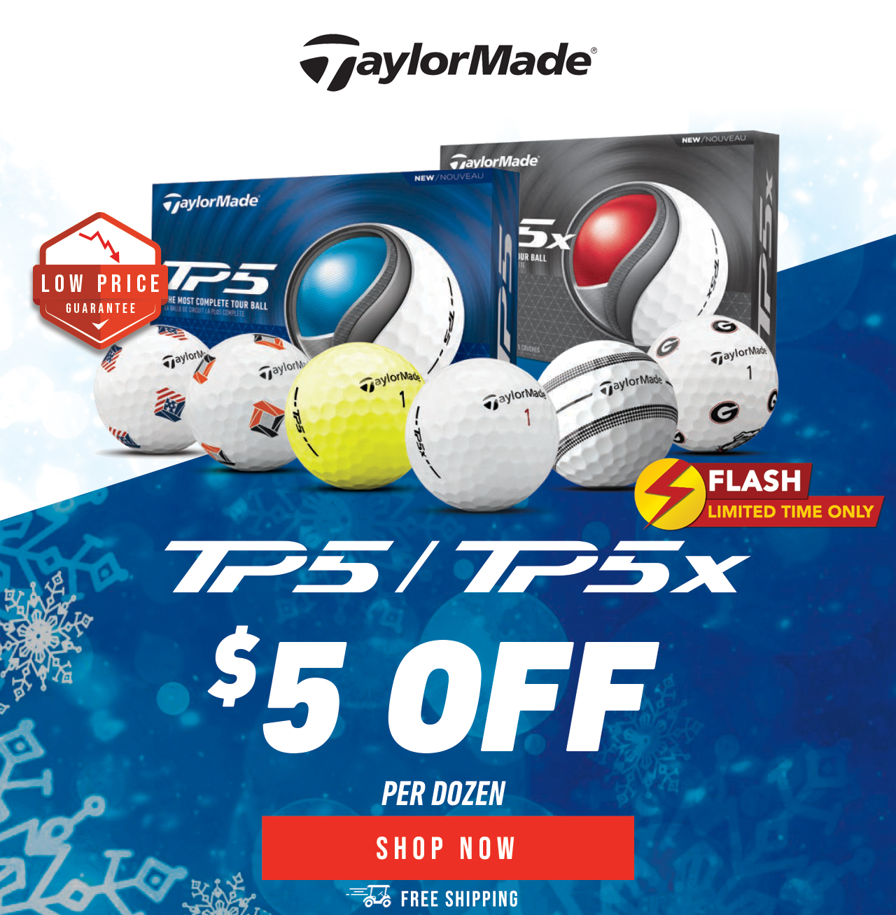 TaylorMade TP5 Golf Balls | $5 OFF per Dozen