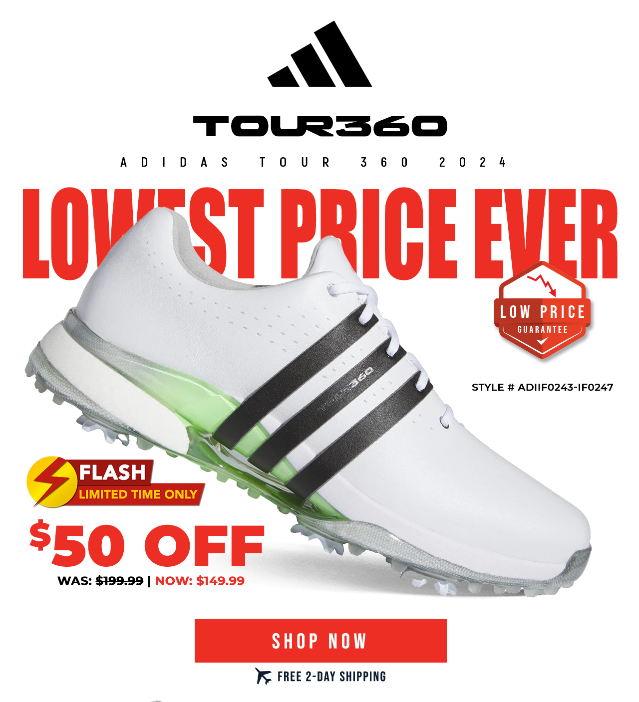 adidas TOUR360 2024 Golf Shoes | ON SALE