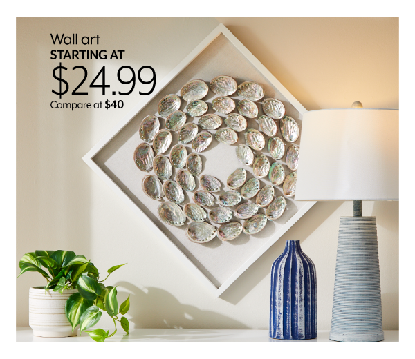 Wall art starting at 24.99