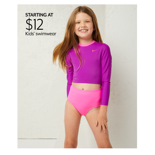 Starting at $12 Kids' swimwear