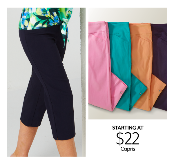 Starting at $22 Coral bay Capris