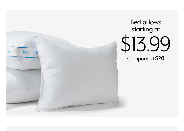 Bed pillows starting at 13.99
