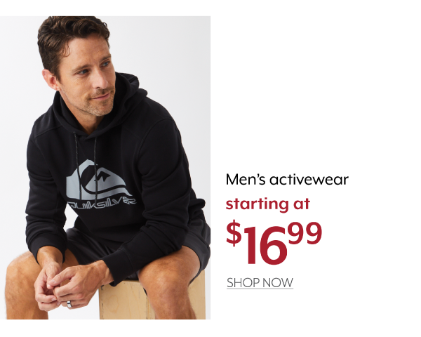 Men's activewear starting at 16.99