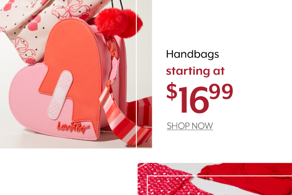 Handbags starting at 16.99