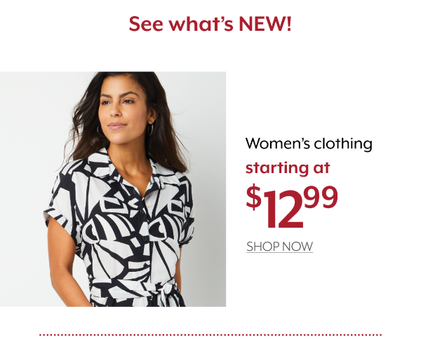 Women's clothing starting at 12.99