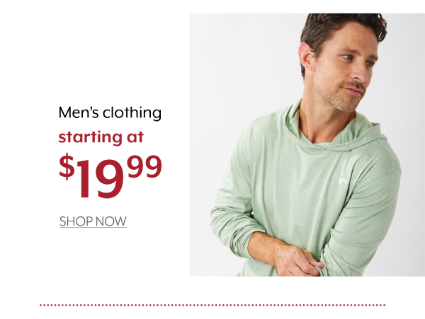 Men's clothing starting at 19.99