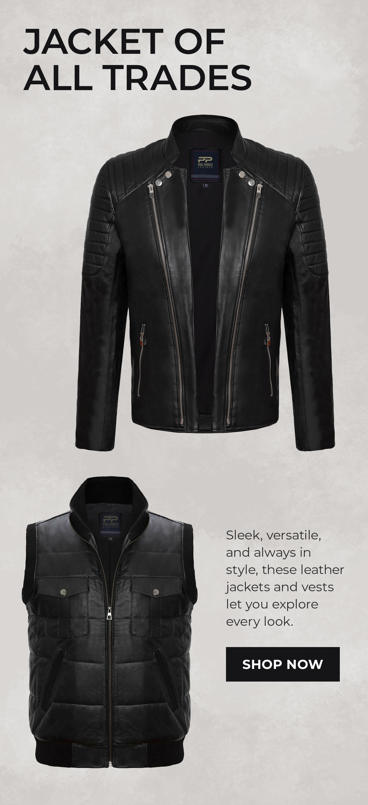 Paul Parker Leather Vests & Leather Jackets