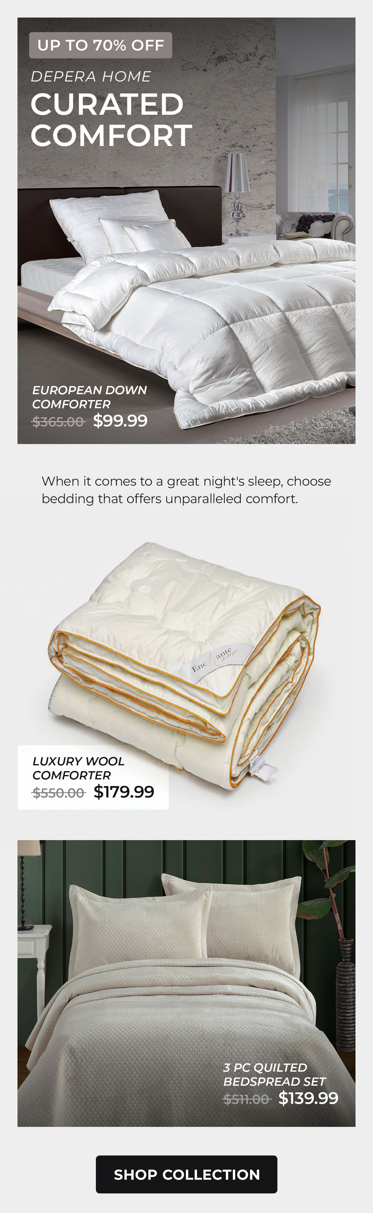 Depera Home Pillows / Comforters