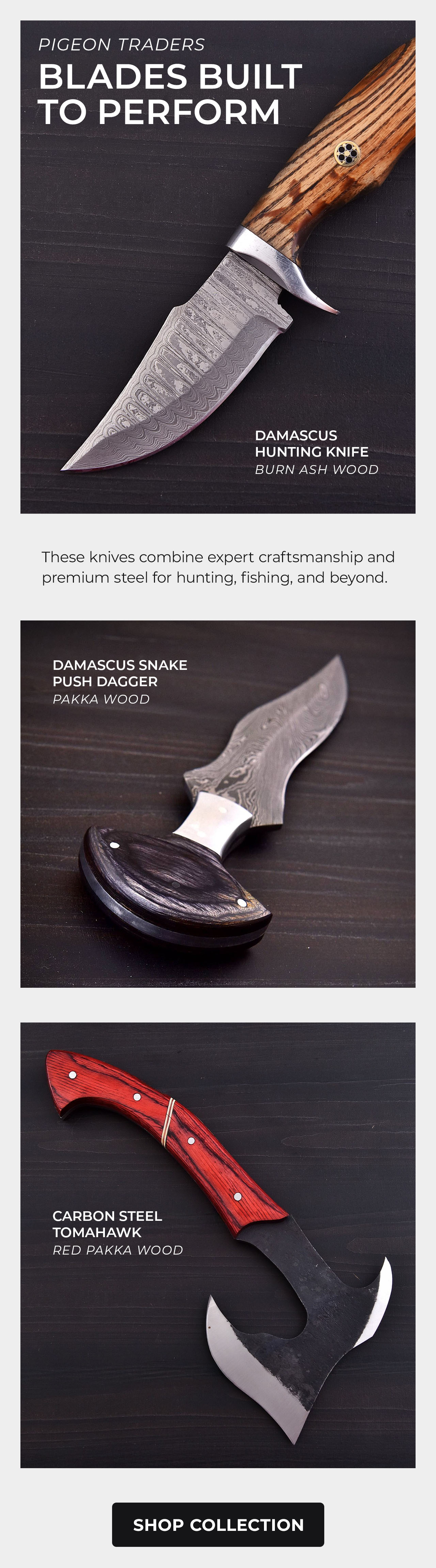 Pigeon Traders Hunting Knives