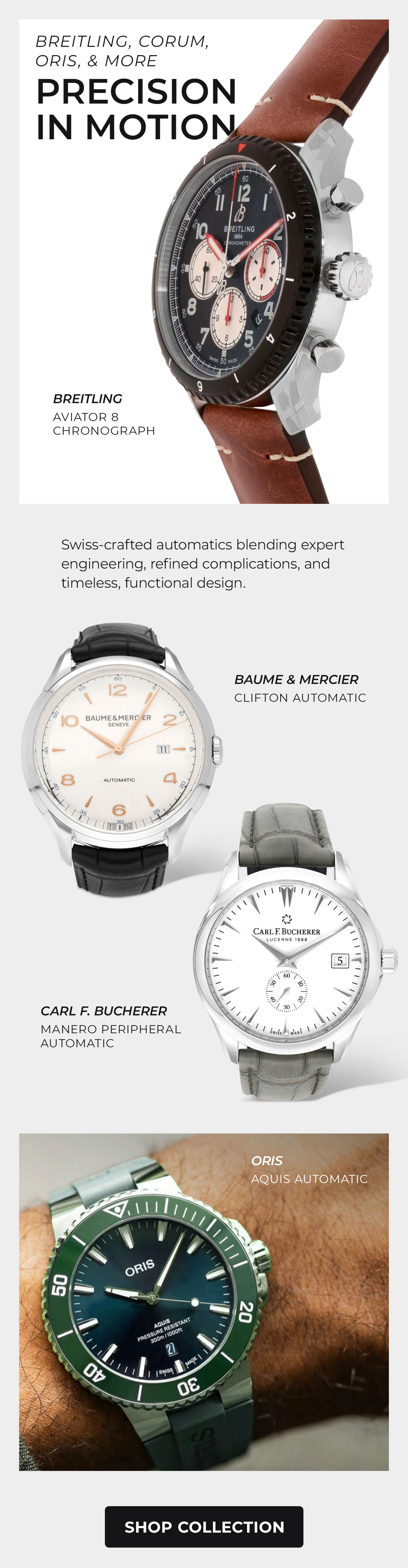 Breitling, Corum, Oris, & More