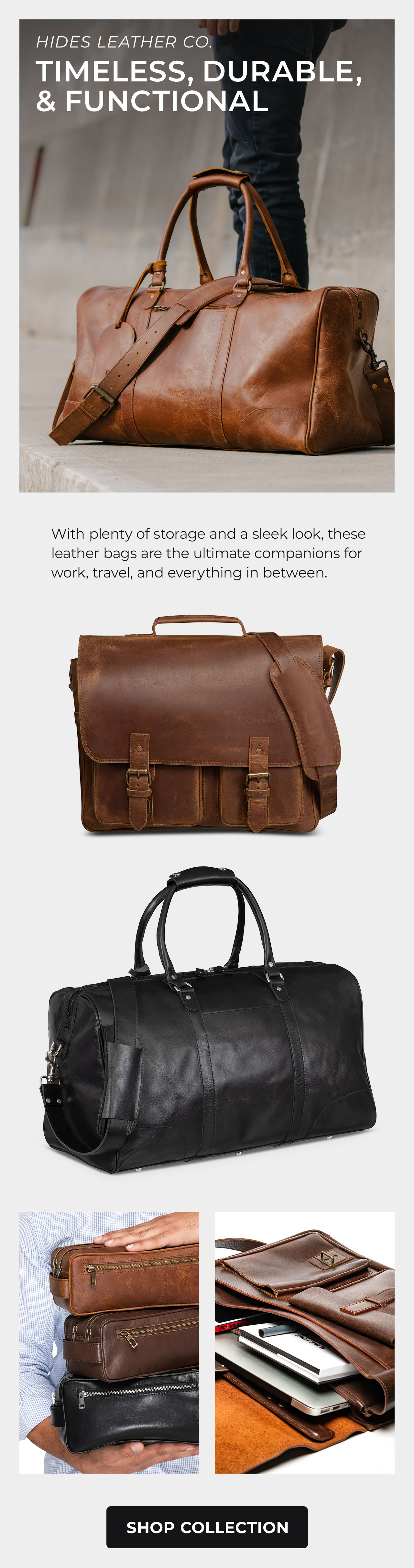 Hides Leather Co. Bags, Backpacks, & More