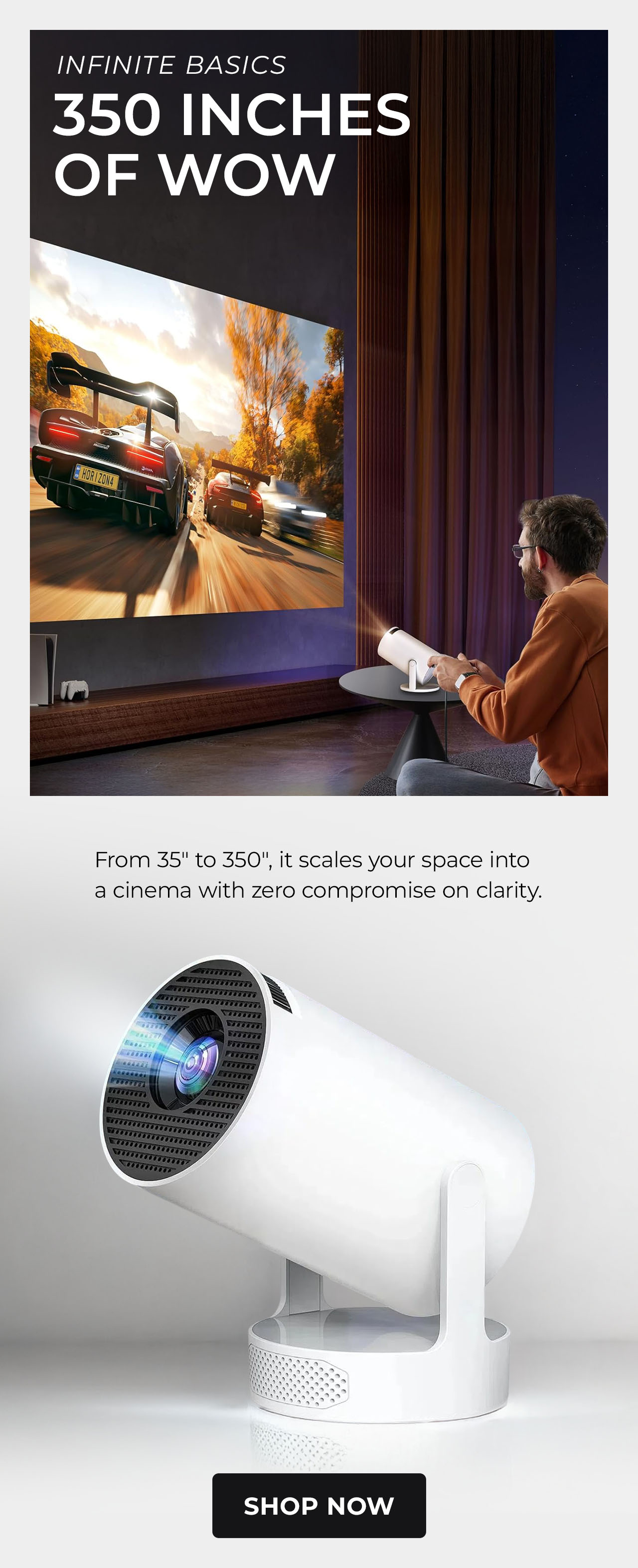 Pro Mini Smart Projector with Android TV & Apps
