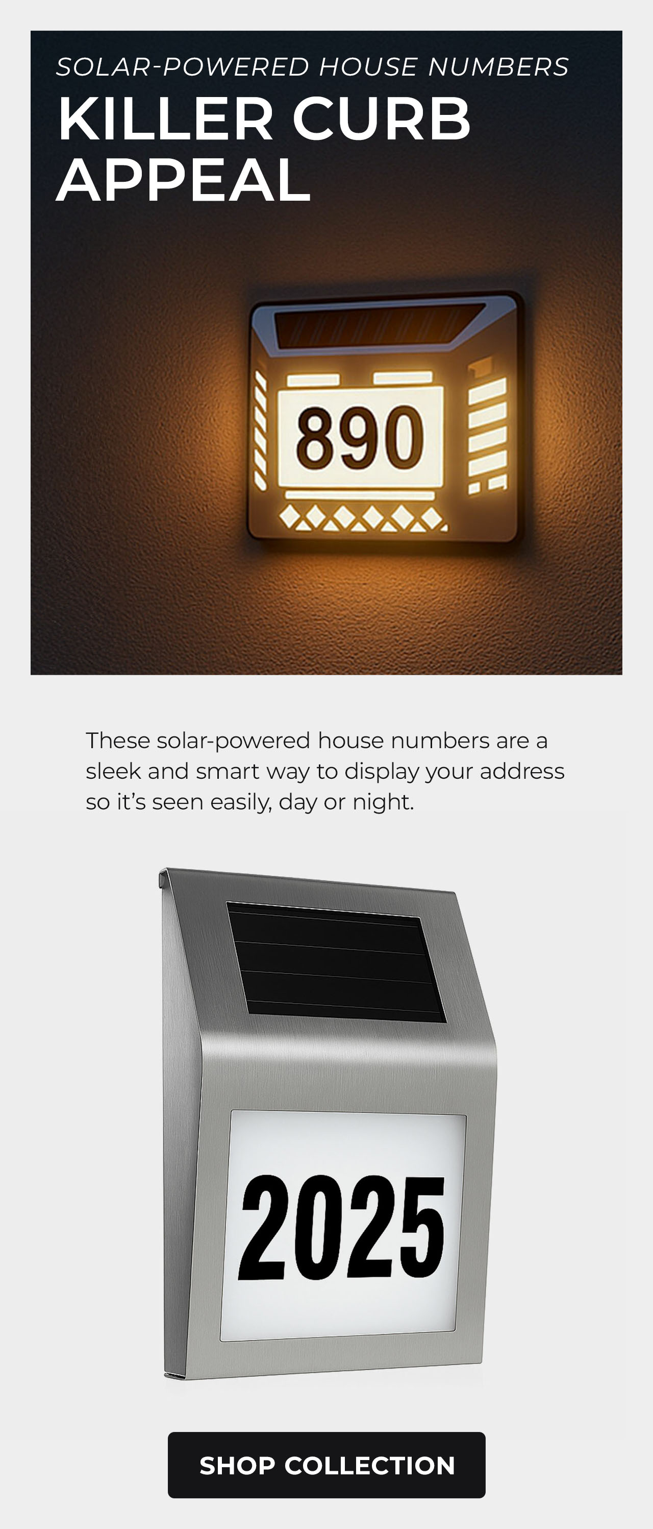 Solar-Powered LED House Numbers