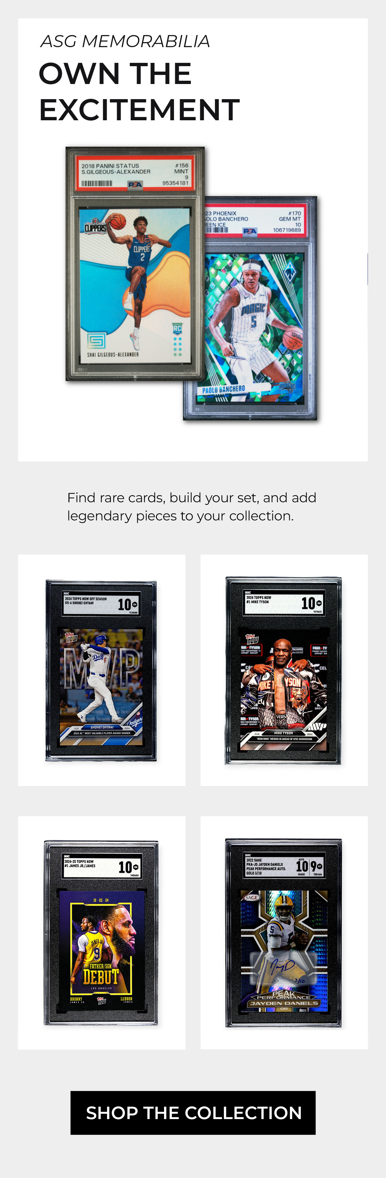 ASG Memorabilia Trading Cards