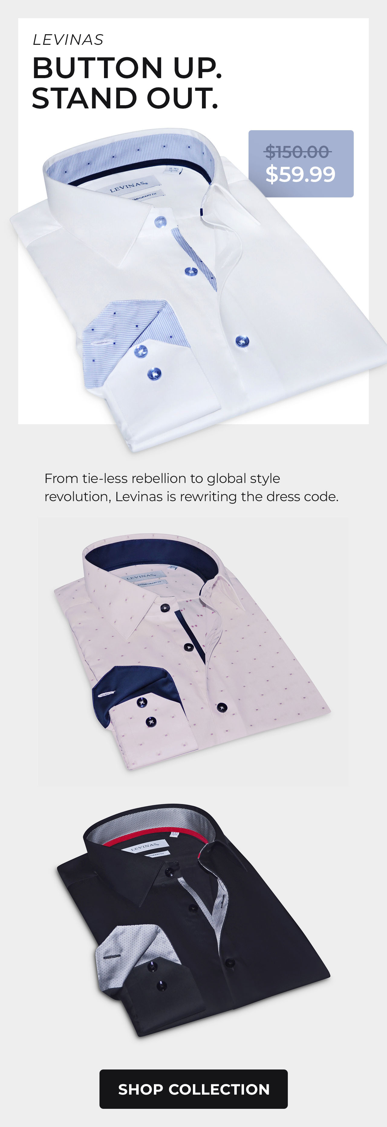 Levinas Tech-Stretch Button Ups