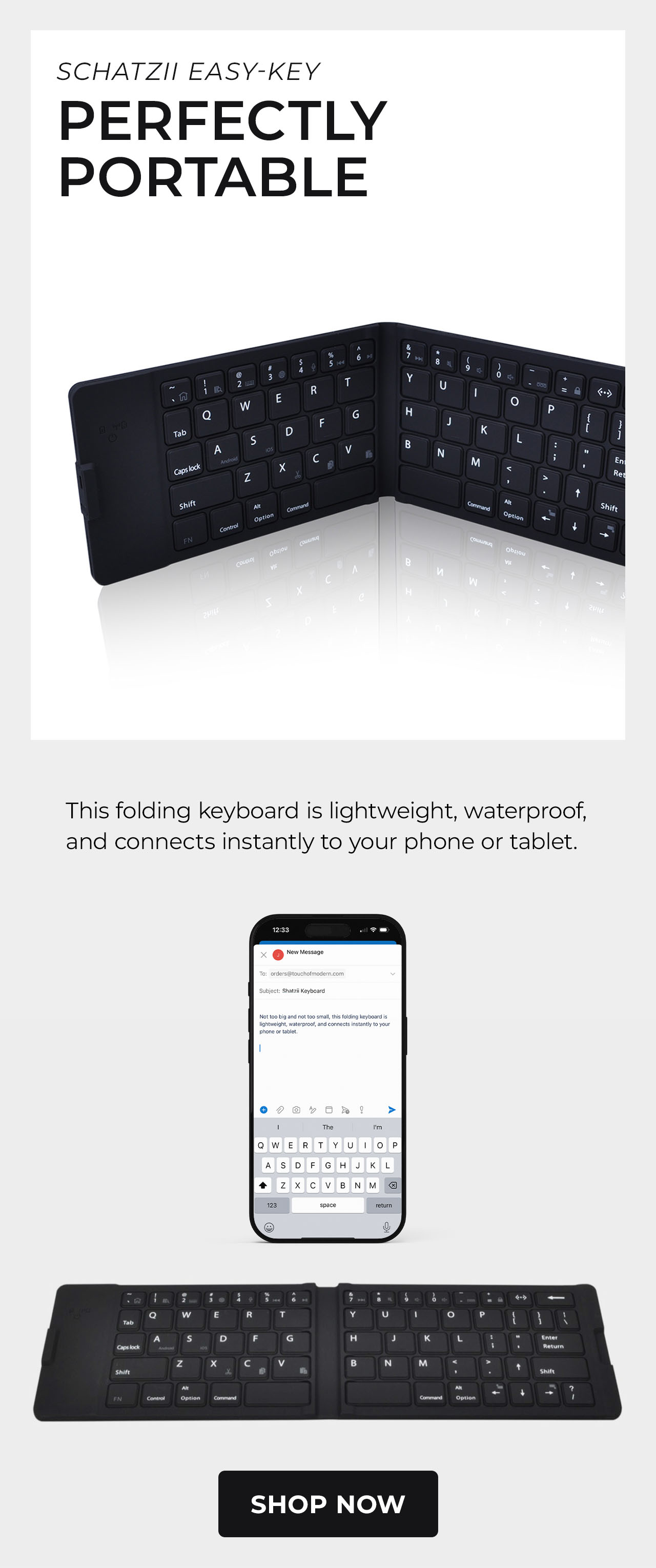 Wireless Waterproof Foldable Keyboard