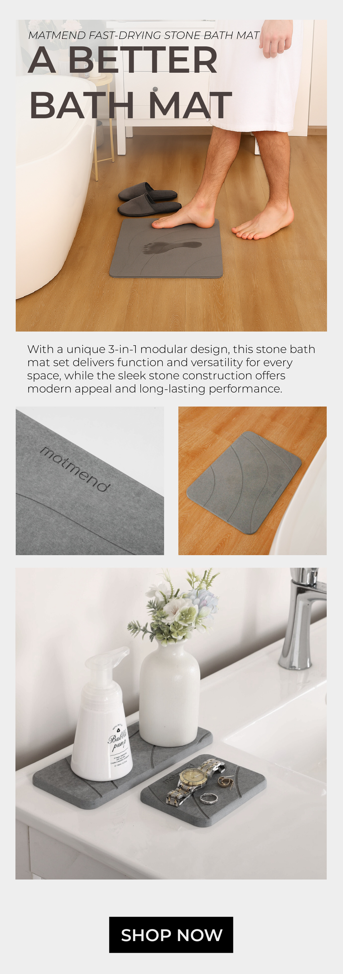 Matmend Stone Bath Mat