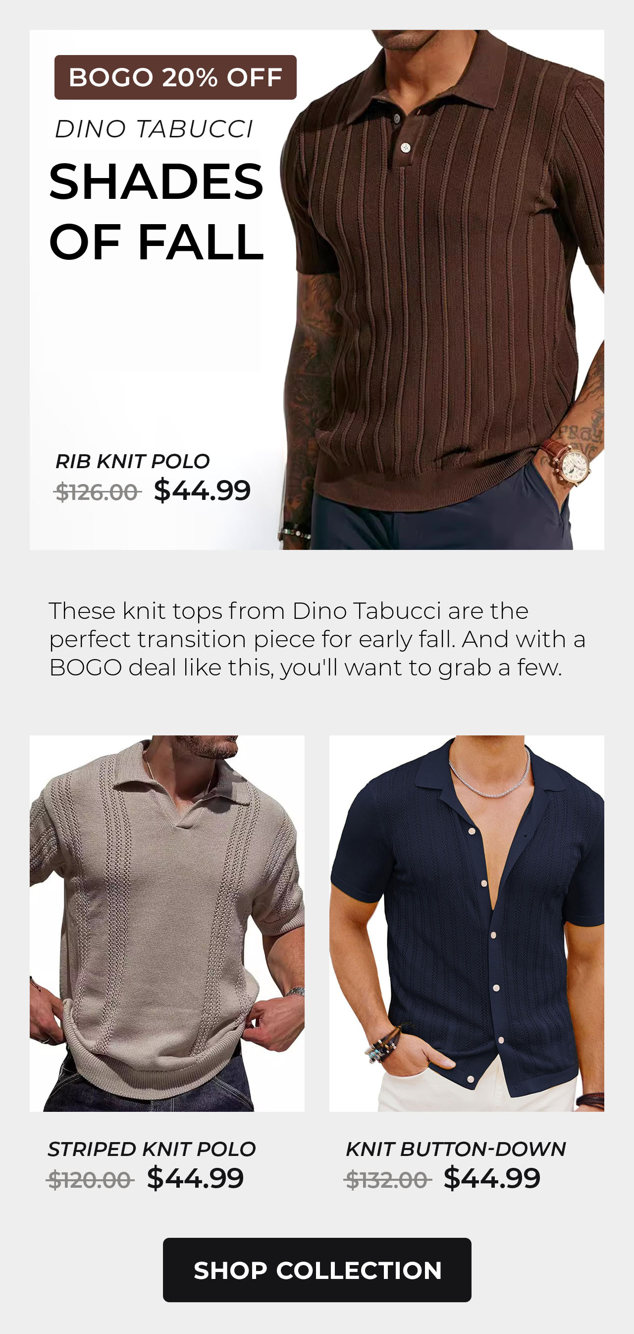 Dino Tabucci Short Sleeve Knit Tops