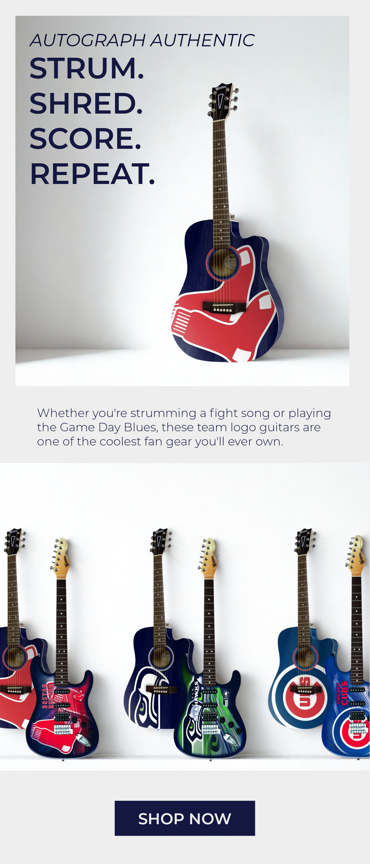 Autograph Authentic Team Logo Guitars
