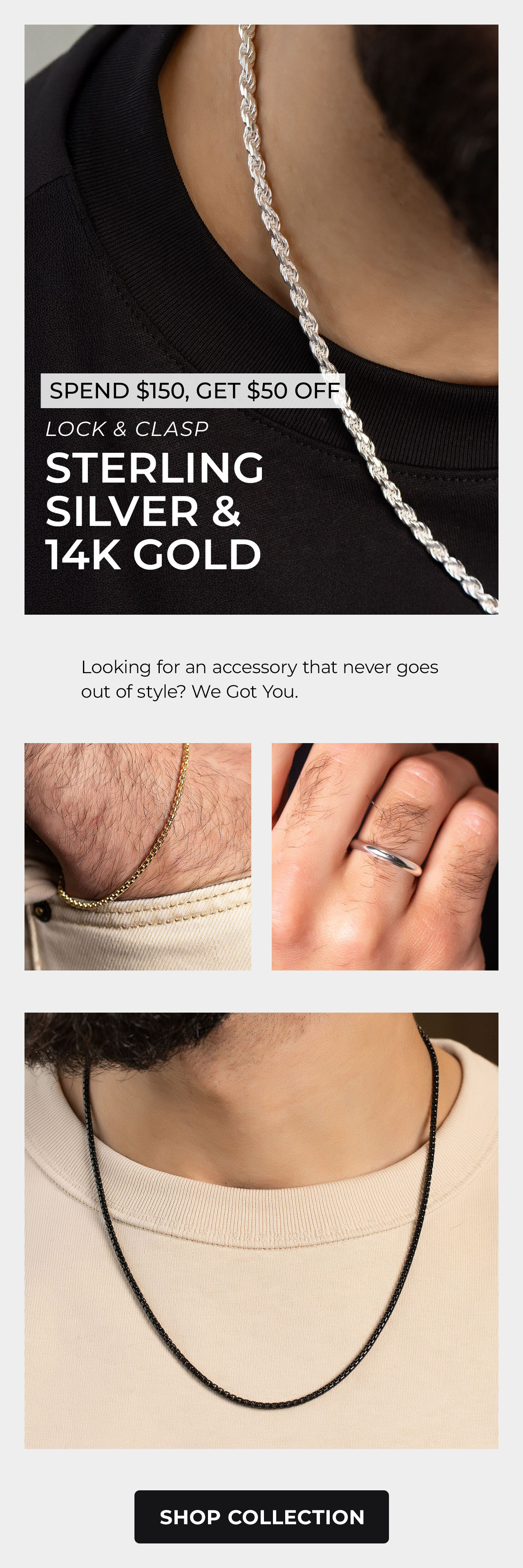 Lock & Clasp Gold & Silver Jewelry