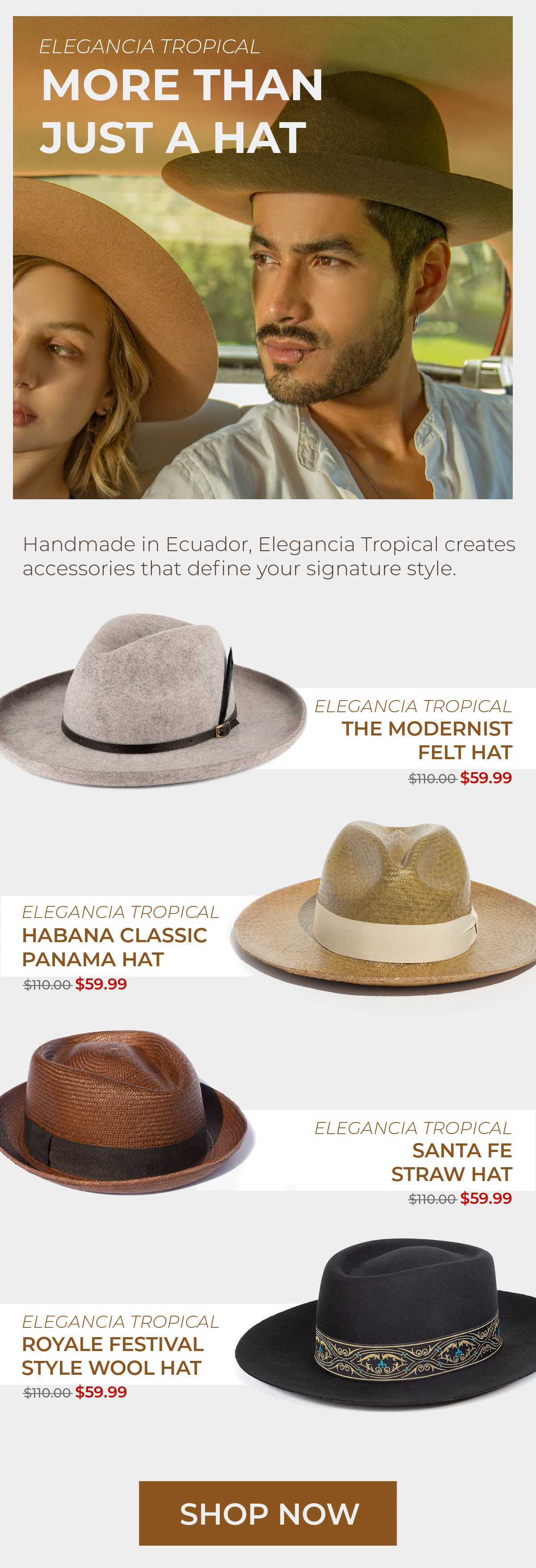 Elegancia Tropical Hats