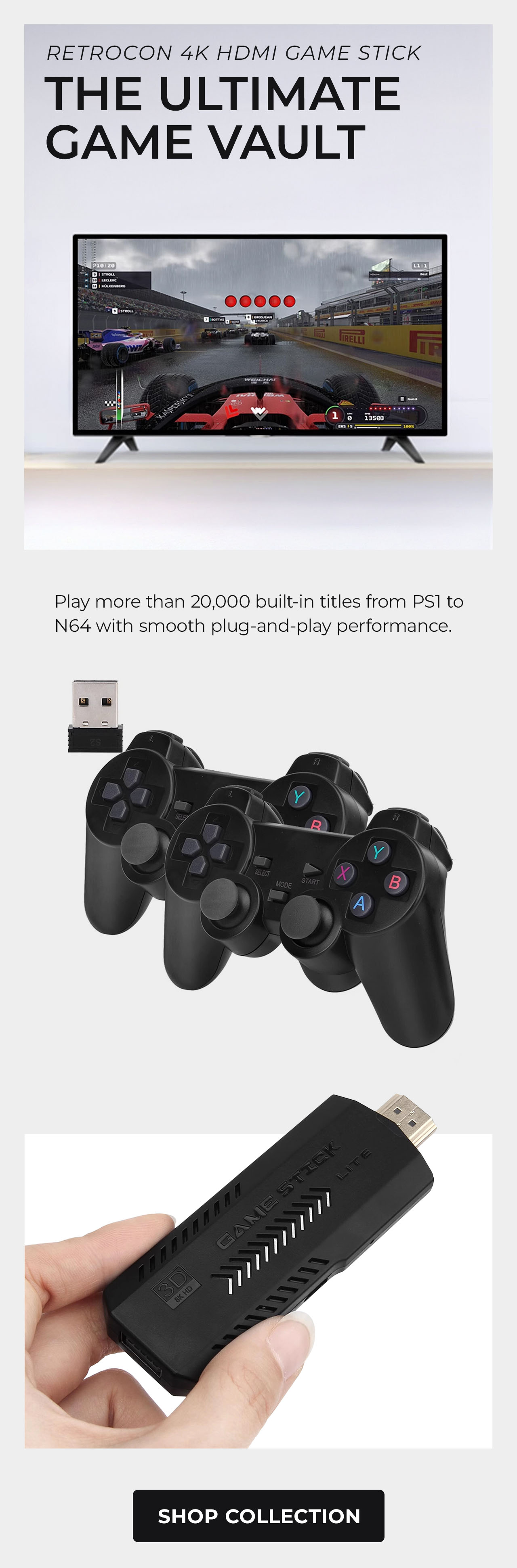 Retrocon 4K HDMI Game Stick