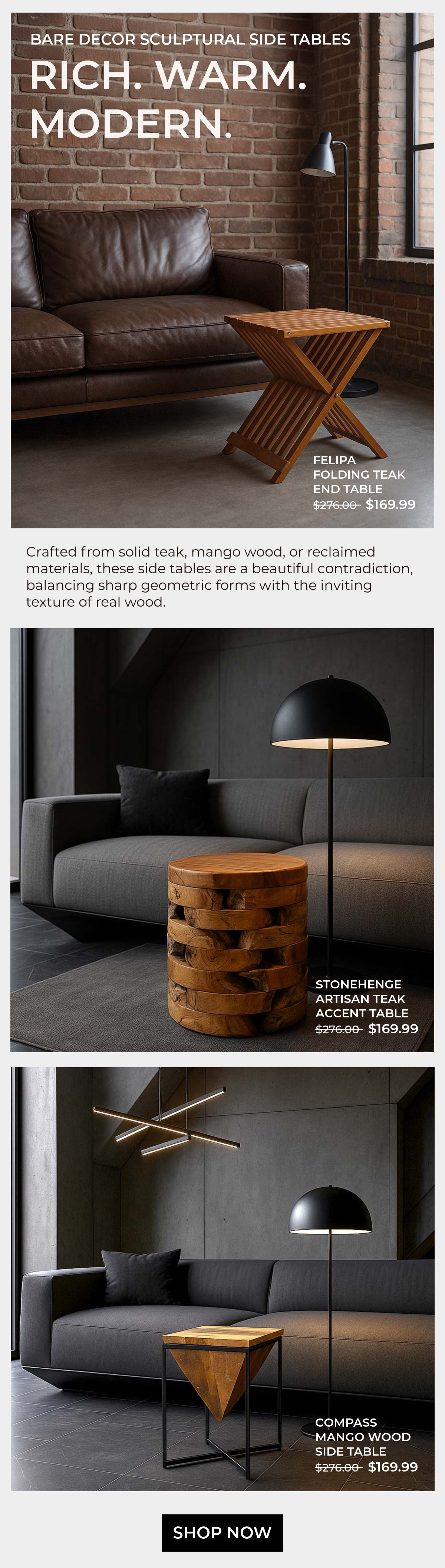 Cortesi Home Sculptural Side Tables