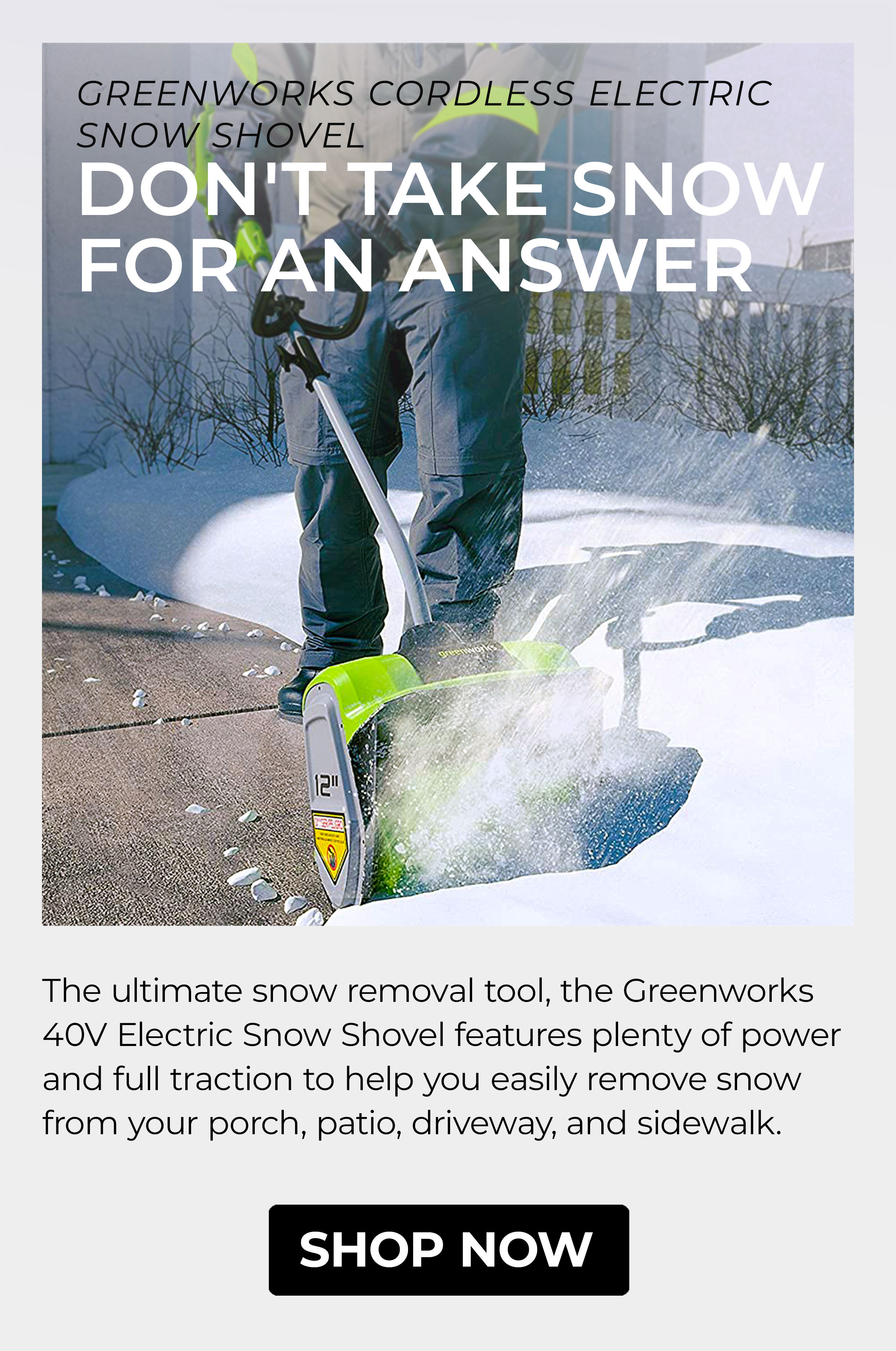 Greenworks Cordless Electric Snow Shovel