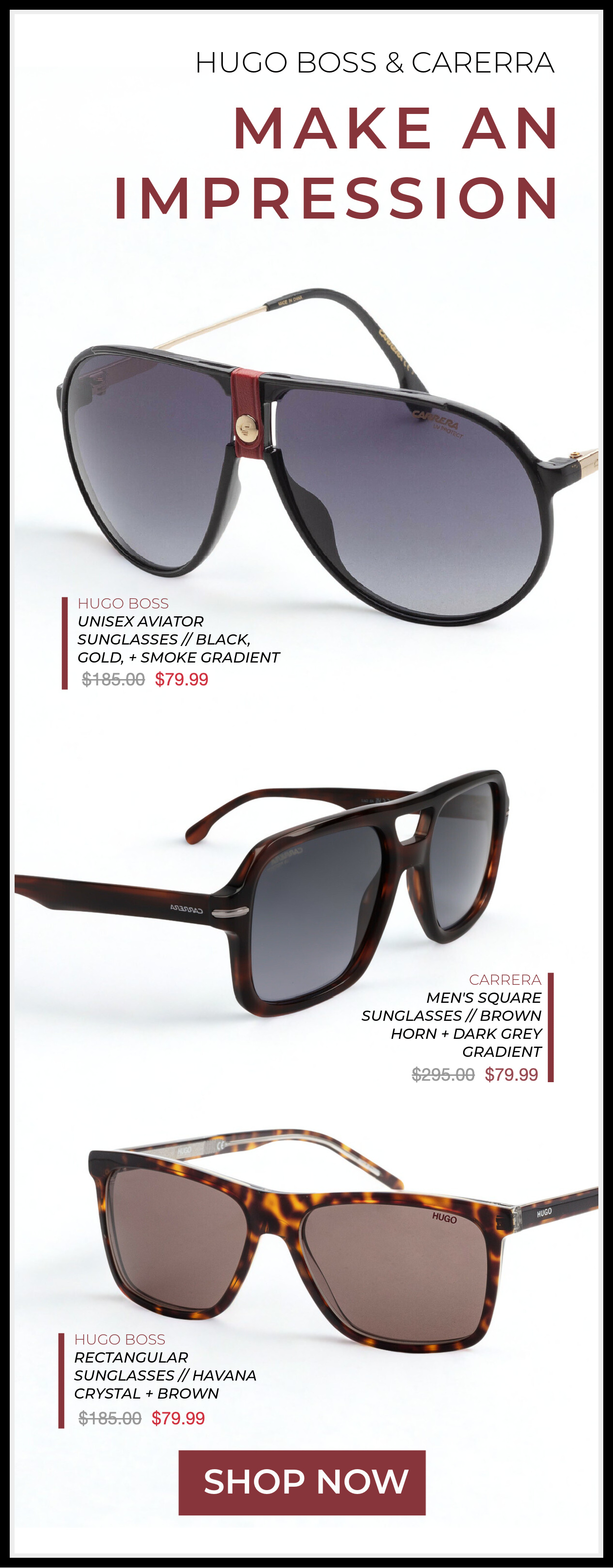 HUGO BOSS & CARRERA SUNGLASSES