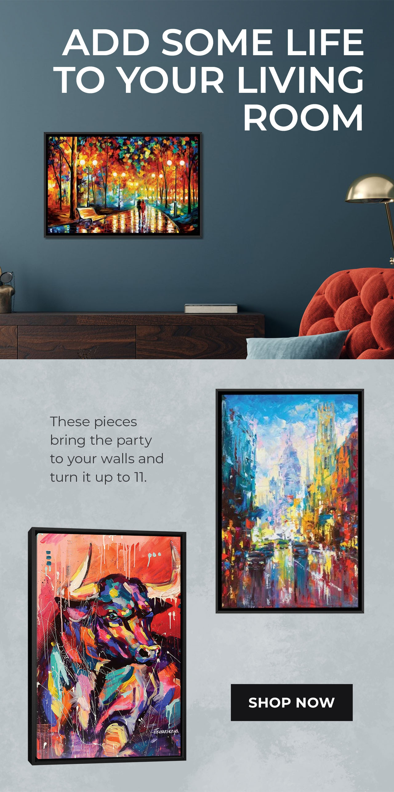 Framed Bold Prints On Canvas