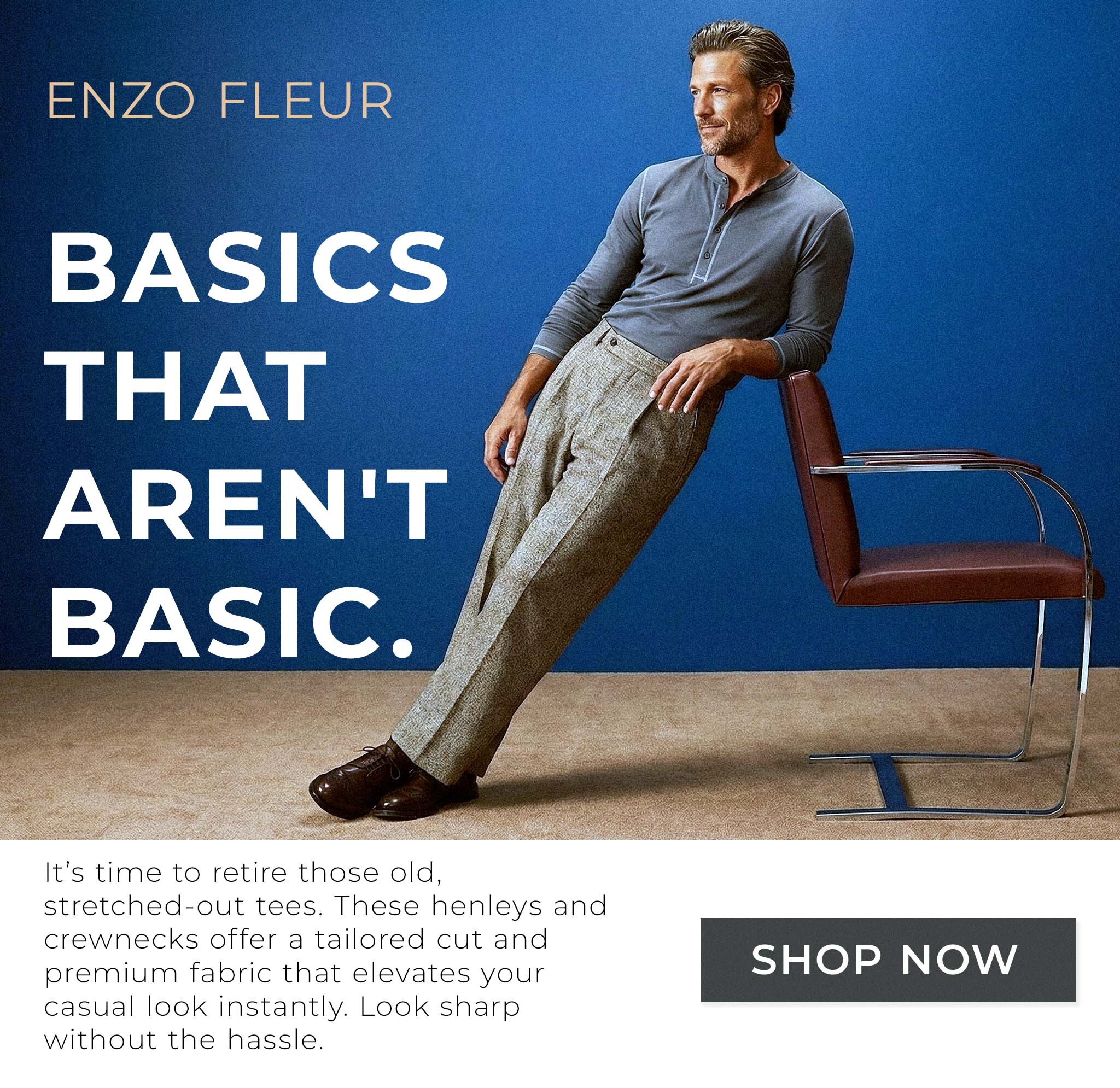 Enzo Fleur henleys & long sleeve tees