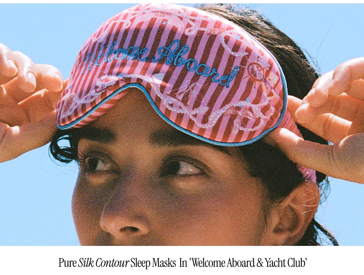 Pure Silk Contour Sleep Mask in 'Welcome Aboard & Yacht Club'