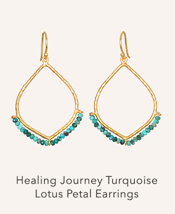 Healing Journey Turquoise Lotus Petal Earrings