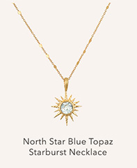 North Star Blue Topaz Starburst Necklace