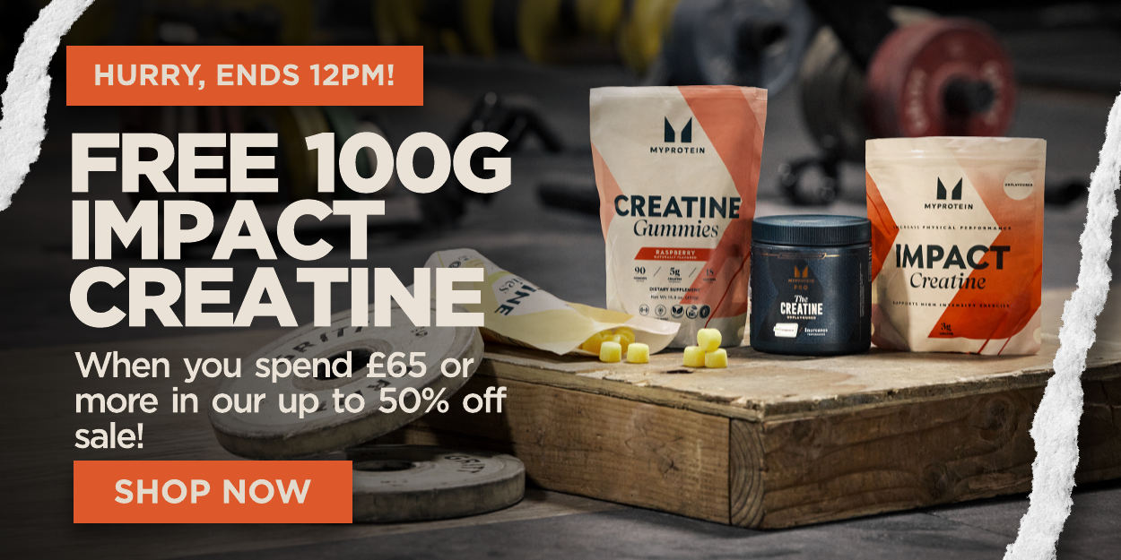 Free 100g Impact Creatine when you spend £65 or more