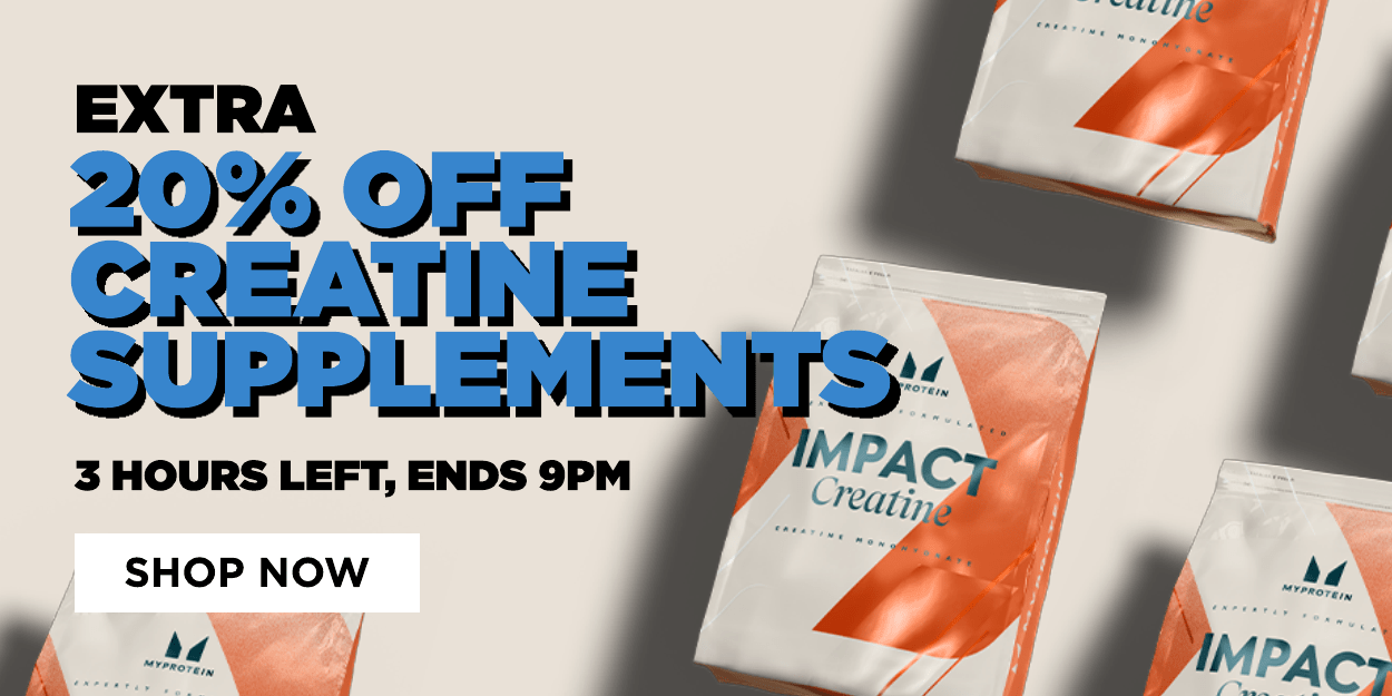 Extra 20% off Creatine. Ends 9pm