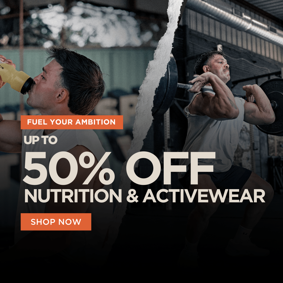 50% off Nutrition & Activewear