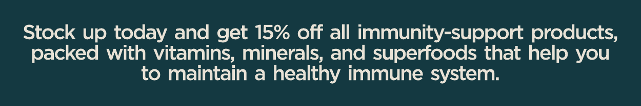 Stock up today to get 15% off