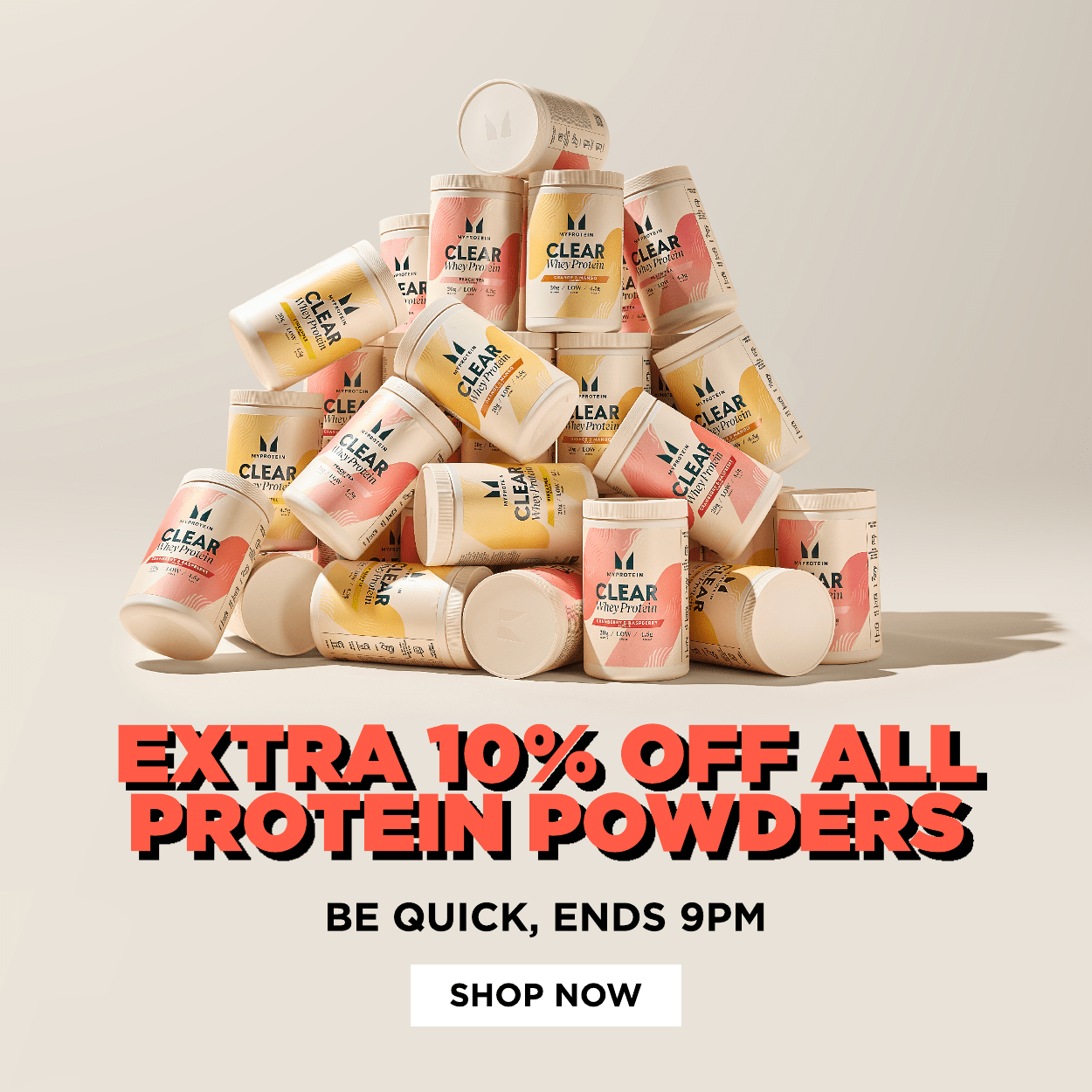 Extra 10% all protein powders