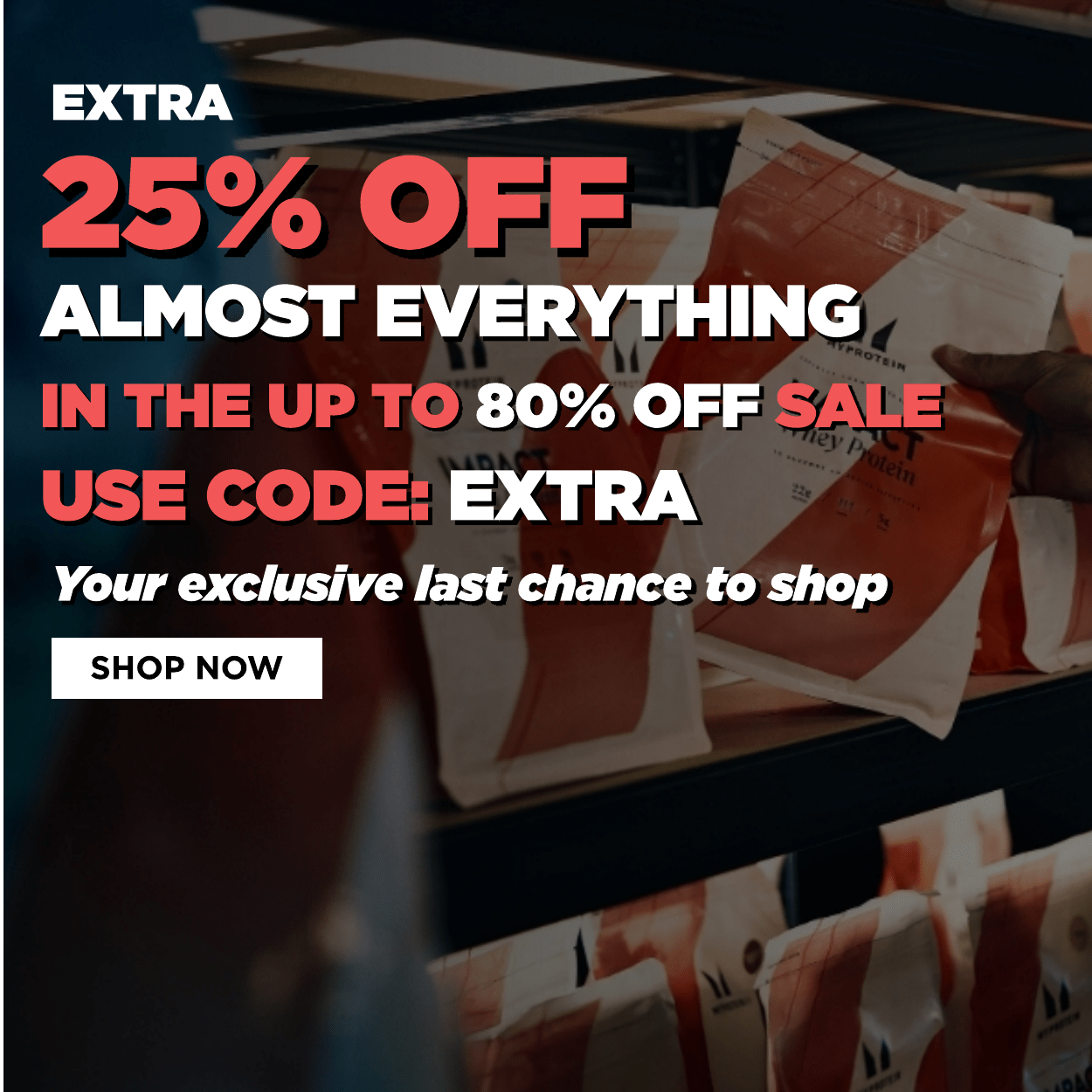 Extra 25% off almost everything, use code: EXTRA