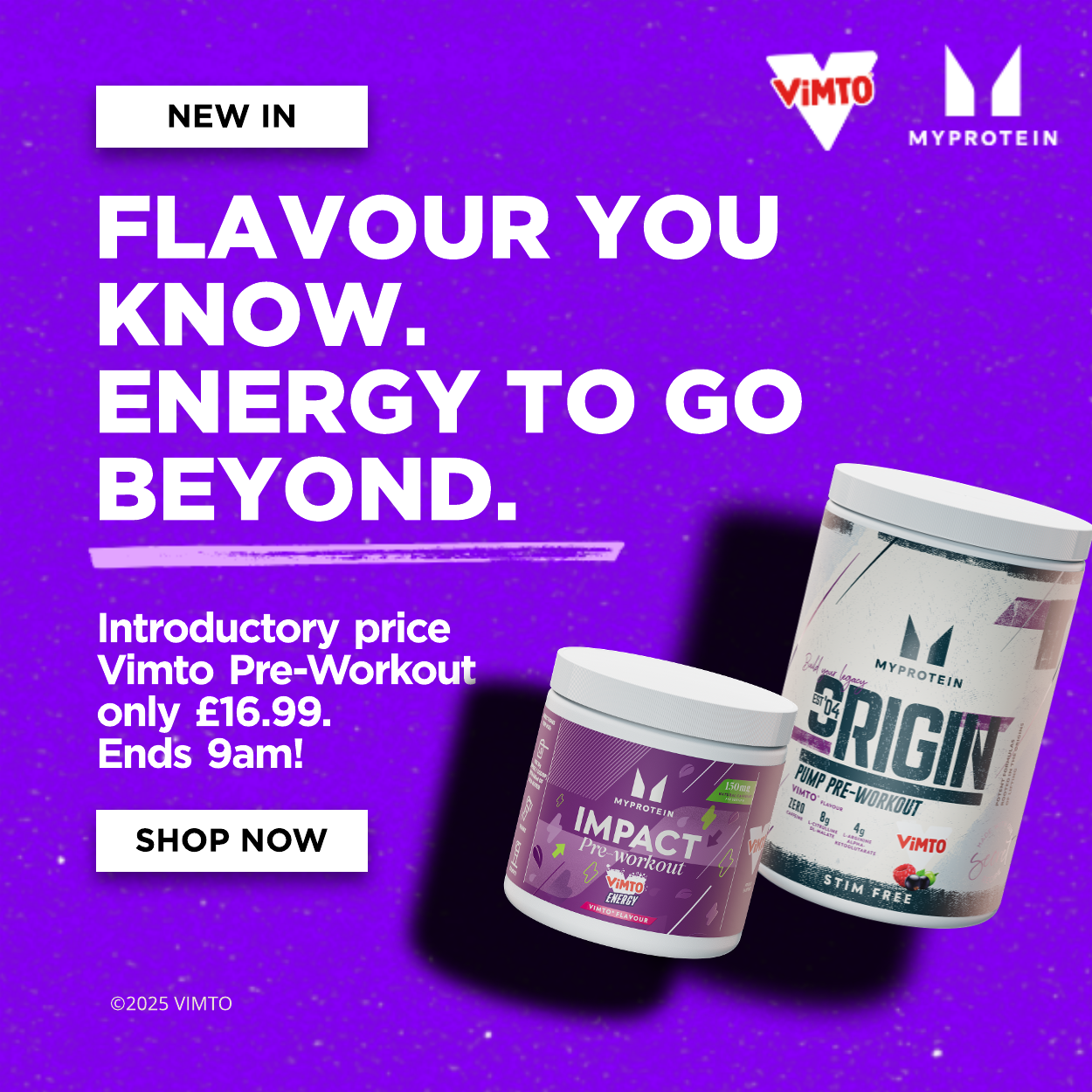 Vimto Pre-Workout only £16.99