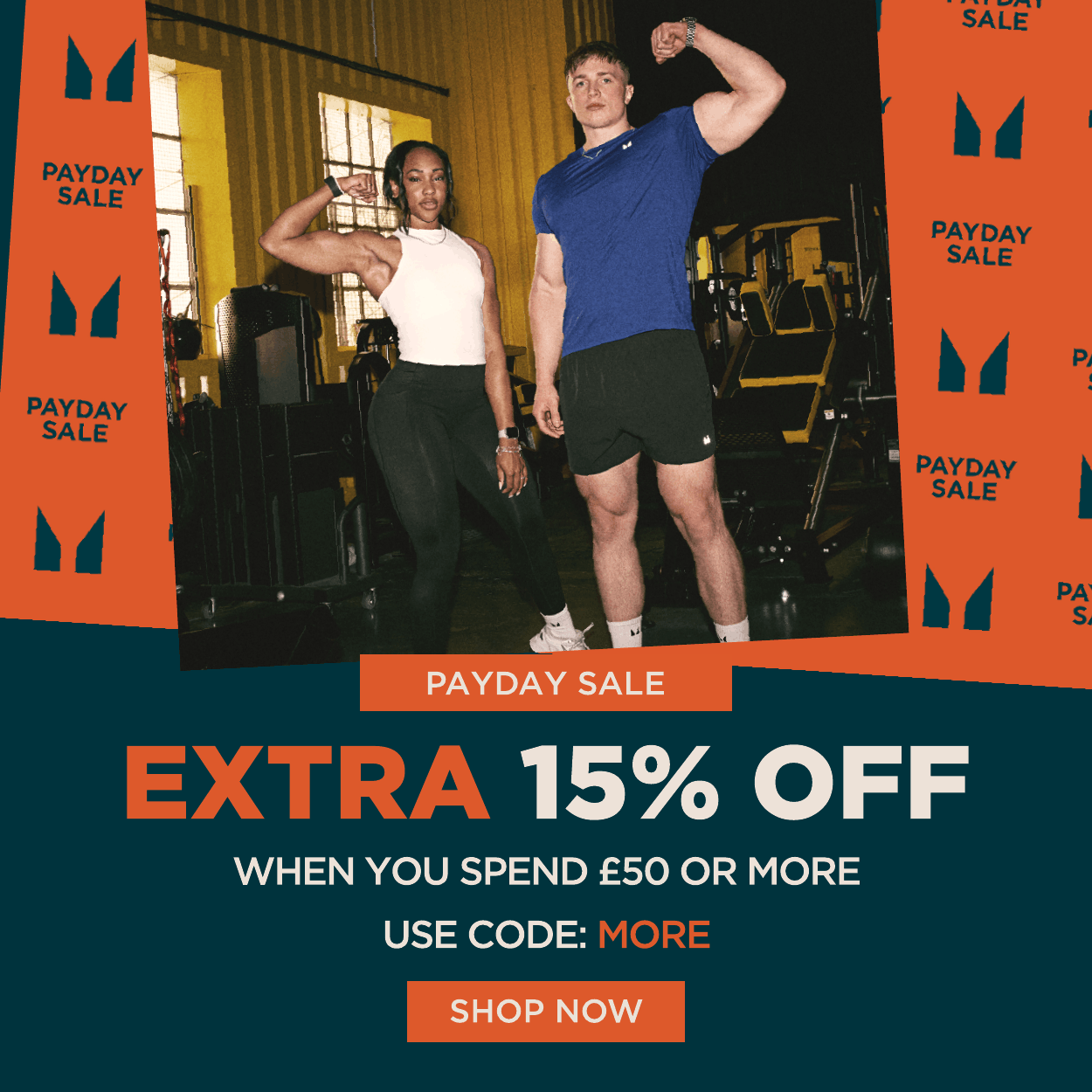 Payday sale: Extra 15% off when you spend £50 or more