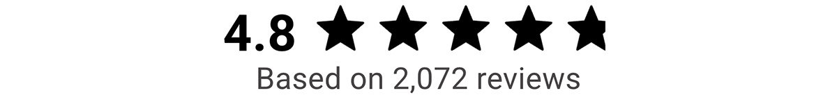 4.8 average star rating based on 2,072 review