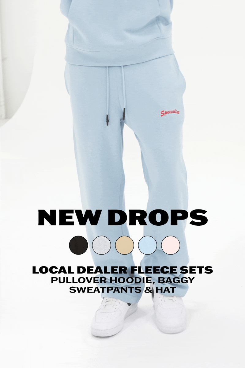 New Drops - Local Dealer Fleece Sets: Pullover Hoodie, Baggy Sweatpants and Hat