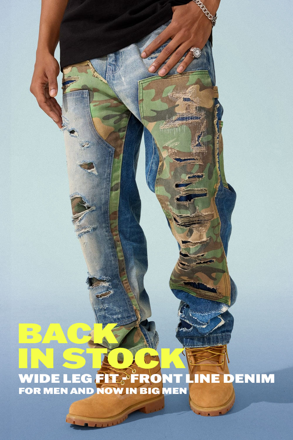 Back in stock: Wide Leg Fit - Front Line Denim for Men and now in Big Men