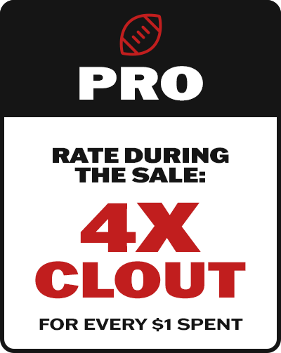 Pros earn 4x the Clout for every $1 spent